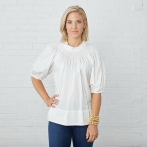 Caryn Lawn Brooke Top in White One Size